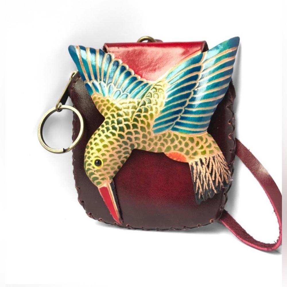 New! USA MADE HANDMADE GENUINE
LEATHER HANDCRAFTED COIN KEYING PURSE